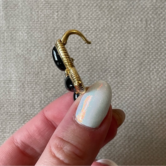 ⭐️David Yurman⭐️18K Gold, Onyx, Ruby and Pave Diamond Quatrefoil Charm Pendant - Picture 7 of 7